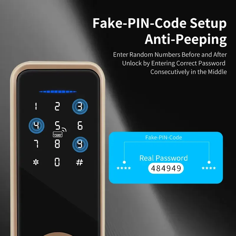 Biometrische Fingerabdruck Griff Smart Lock Digitale Elektronische Türschloss Tuya Wifi Ttlock Bluetooth Passcode Entsperren Knopf Schlösser Hause