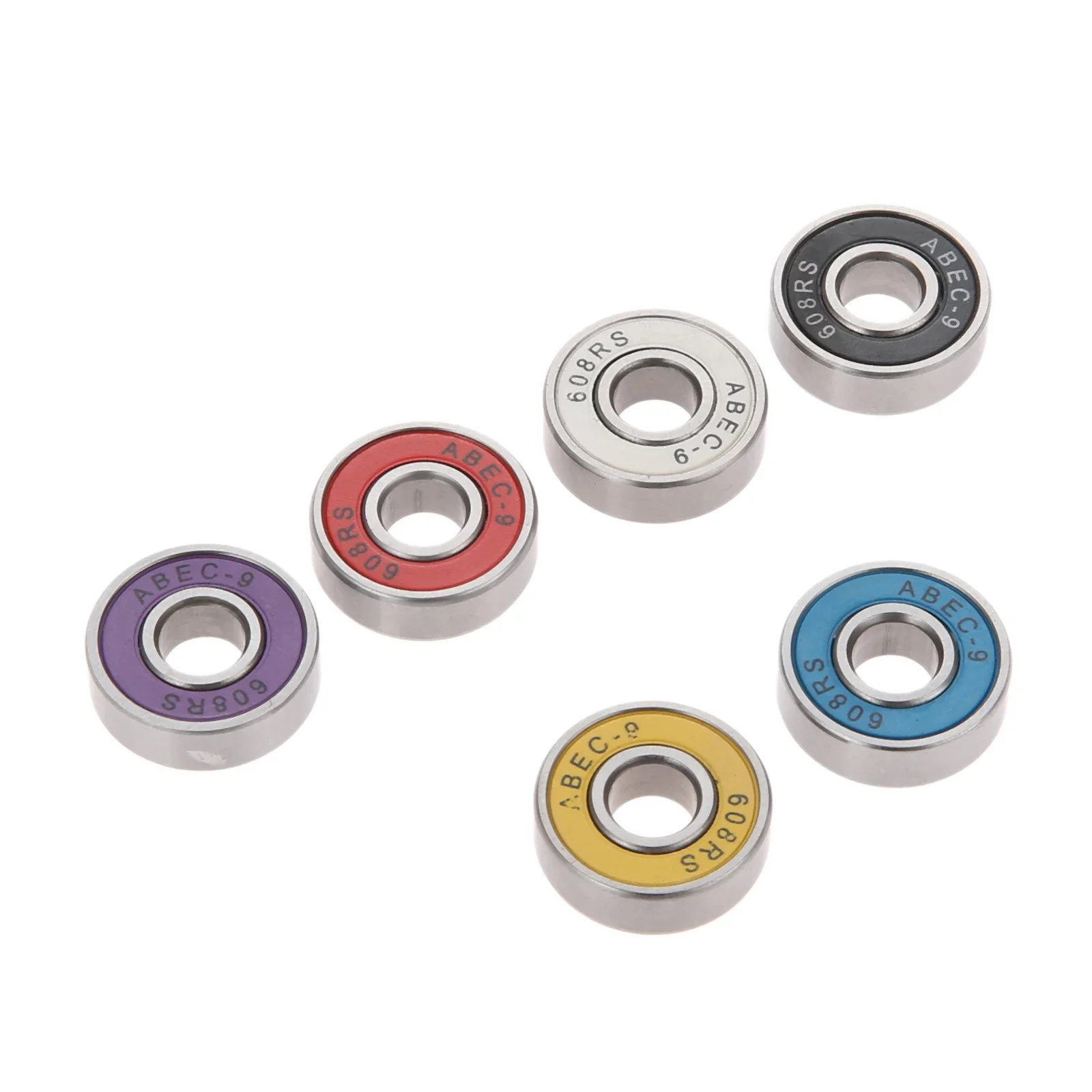 10Pcs 608RS ABEC-9 Inline Roller Skate Wheel Bearings Integrated Spacer Bearings Scooter Skateboard Seal Ball Bearings 8*22*7mm