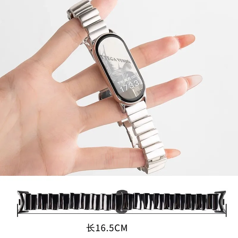 สายนาฬิกาโลหะสแตนเลสสำหรับ Xiaomi Smart Band 10 สายรัดข้อมือสำหรับ Xiaomi Mi Band9 สายนาฬิกาสำหรับ Mi Band 9 8 Band