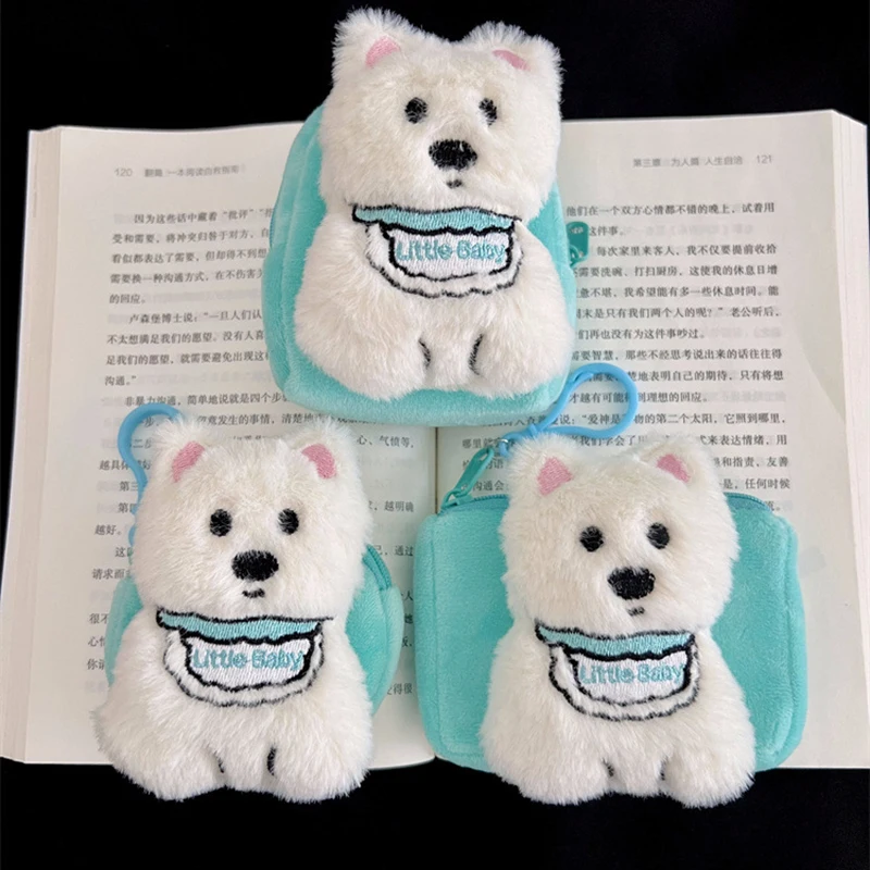 Ins Small Fresh Cute Puppy Plush Coin Purse Creative Cartoon Plush Animal Storage Bag Headphone Bag Couple Gifts