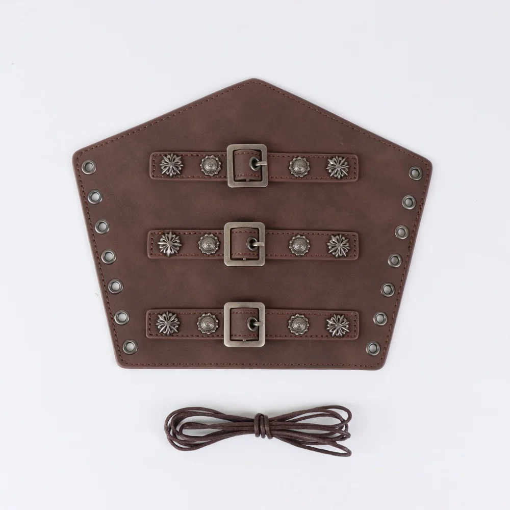 1 قطعة القرون الوسطى بولي Leather الجلود مشبك دعامات فارس LARP الرجعية عصر النهضة واقيات للذراع هالوين زي ملحق للحزب موضوع #5