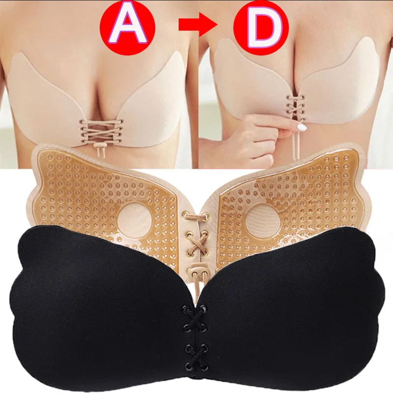 

Seamless Self Adhesive Fly Bra Strapless Push Up Bra Wireless Stick on Sexy Lingerie Invisible Silicone Women Bra for Women Girl