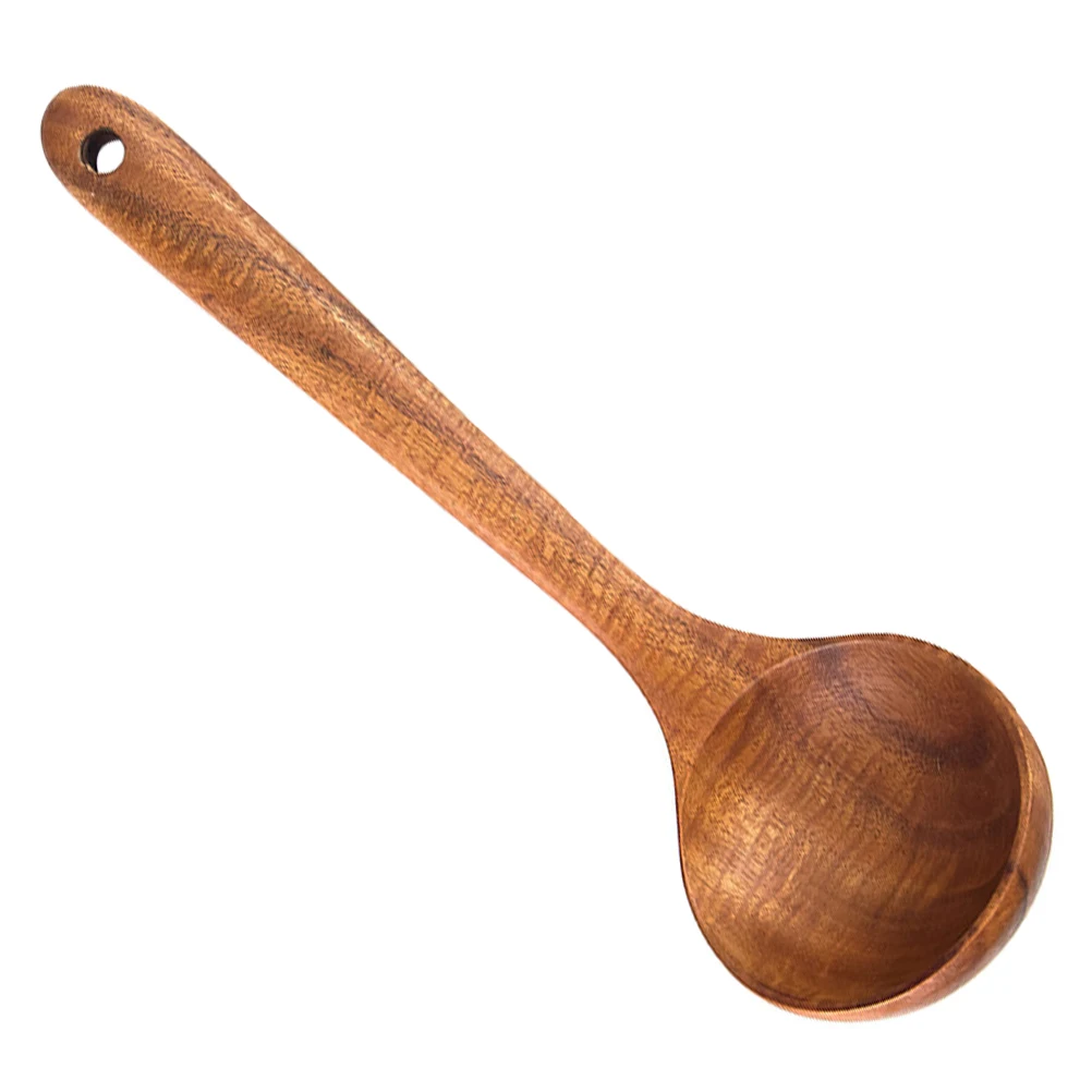 

Wooden Spoon Eco Friendly Long H Kitchen Tool Non Stick Pan Soup Home Store Natural Wood Texture Glossy Clean Dry