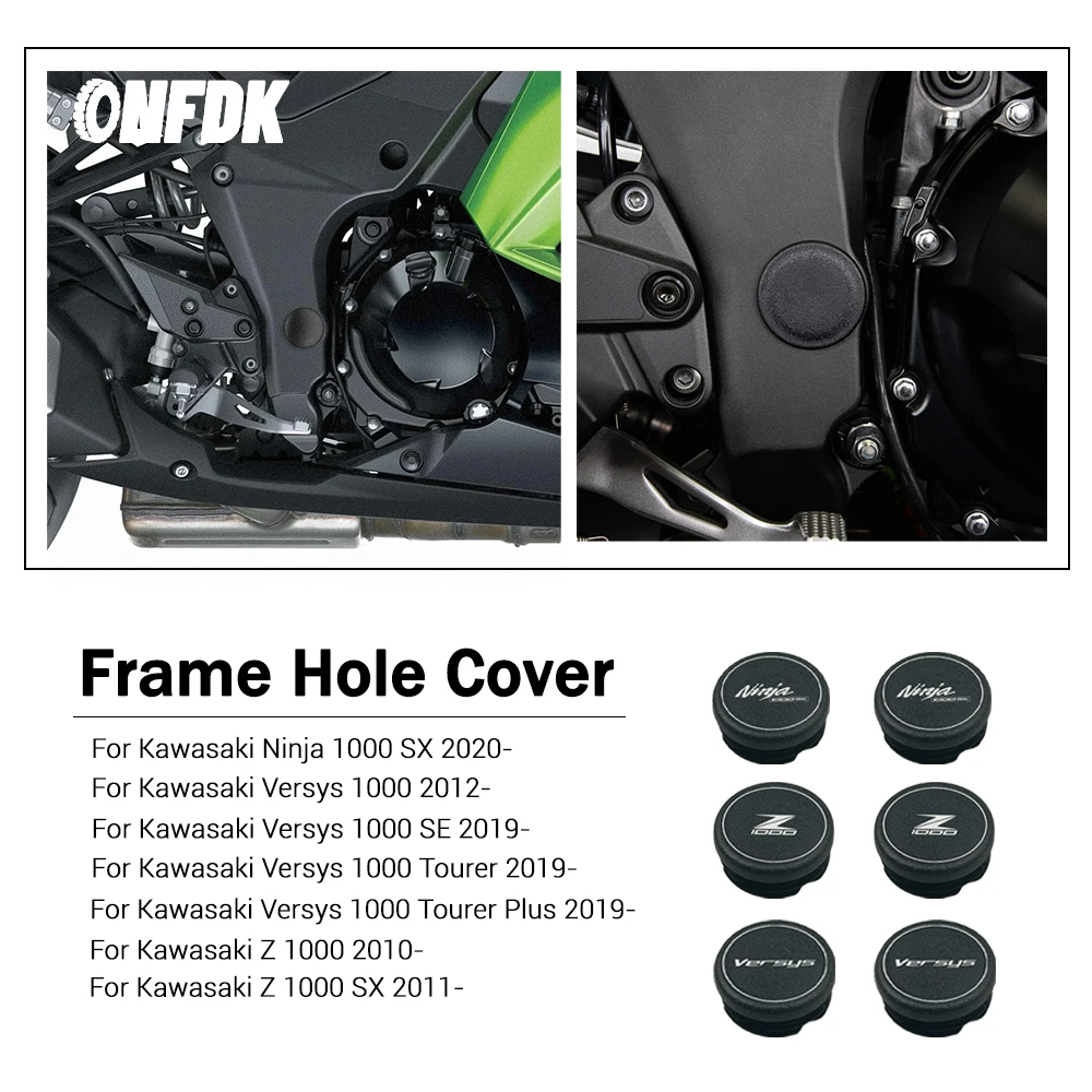 For Kawasaki Ninja 1000 SX Versys 1000 SE Z1000 SX Motorcycle Accessories Frame Hole Cap Plug Decorative Cover Frame Cover Set