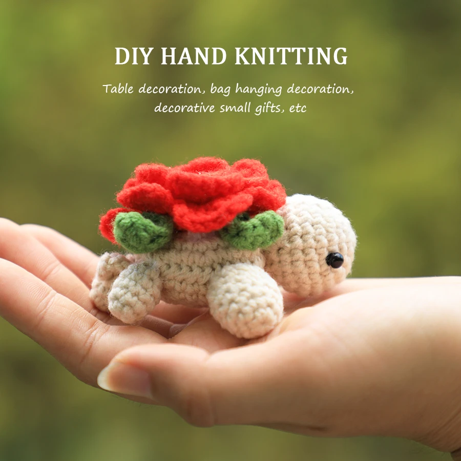 Sewing DIY Crochet Animal Kit With Hand Knitting Yarn Needles Plush Doll Easy for Starter Includes Enough Yarn Hook Accessories