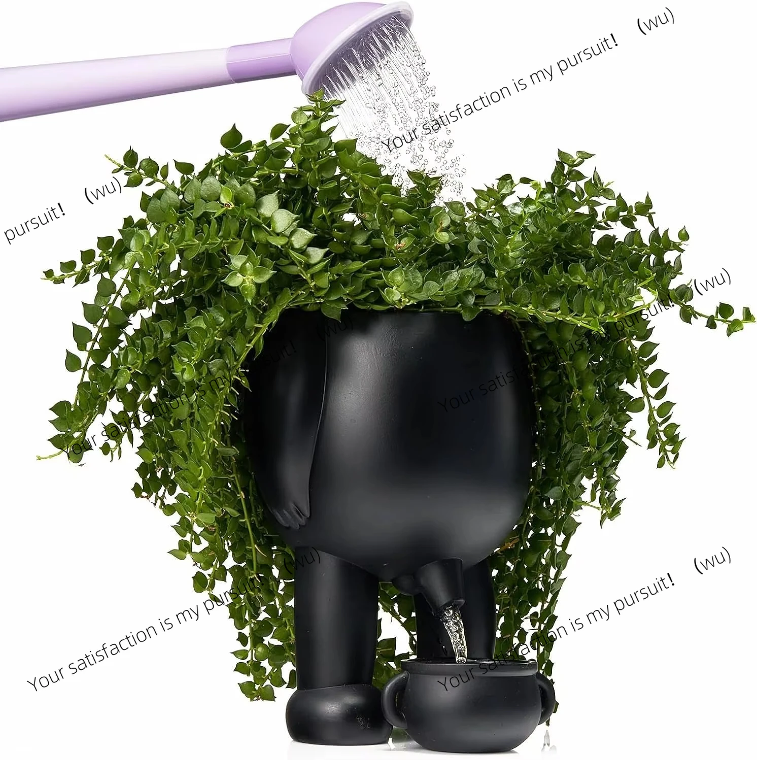 Spoof Ceramic Peeing Potted Plan,Novelty Peeing Planter Pot with Drainage,Desktop Flower Planter Display Pot for Bedroom Patios