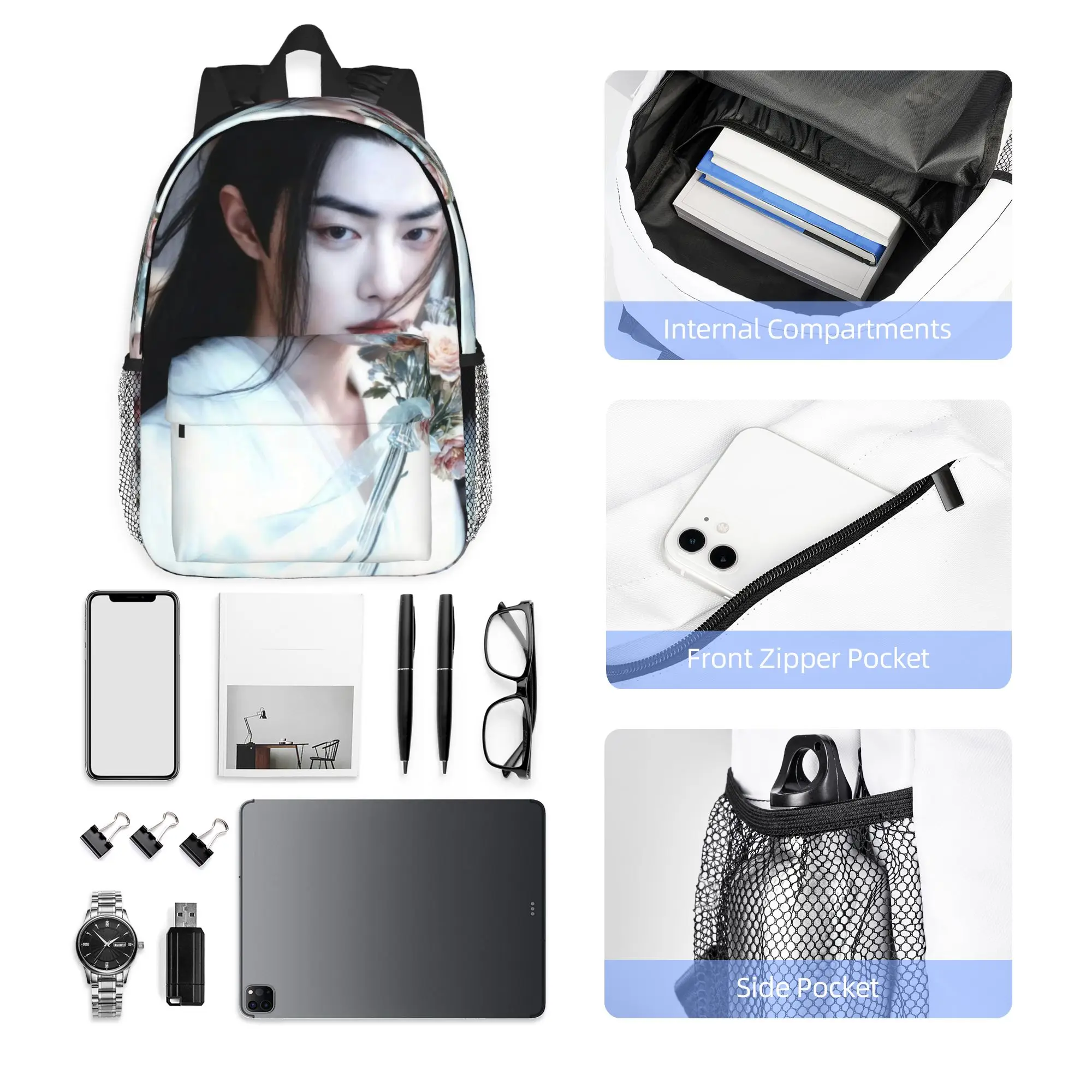 Xiao Zhan Backpack Hot Sale Daypack Large Capacity Boys Girls BookBag Shoulder Bags for Men Women School Bag