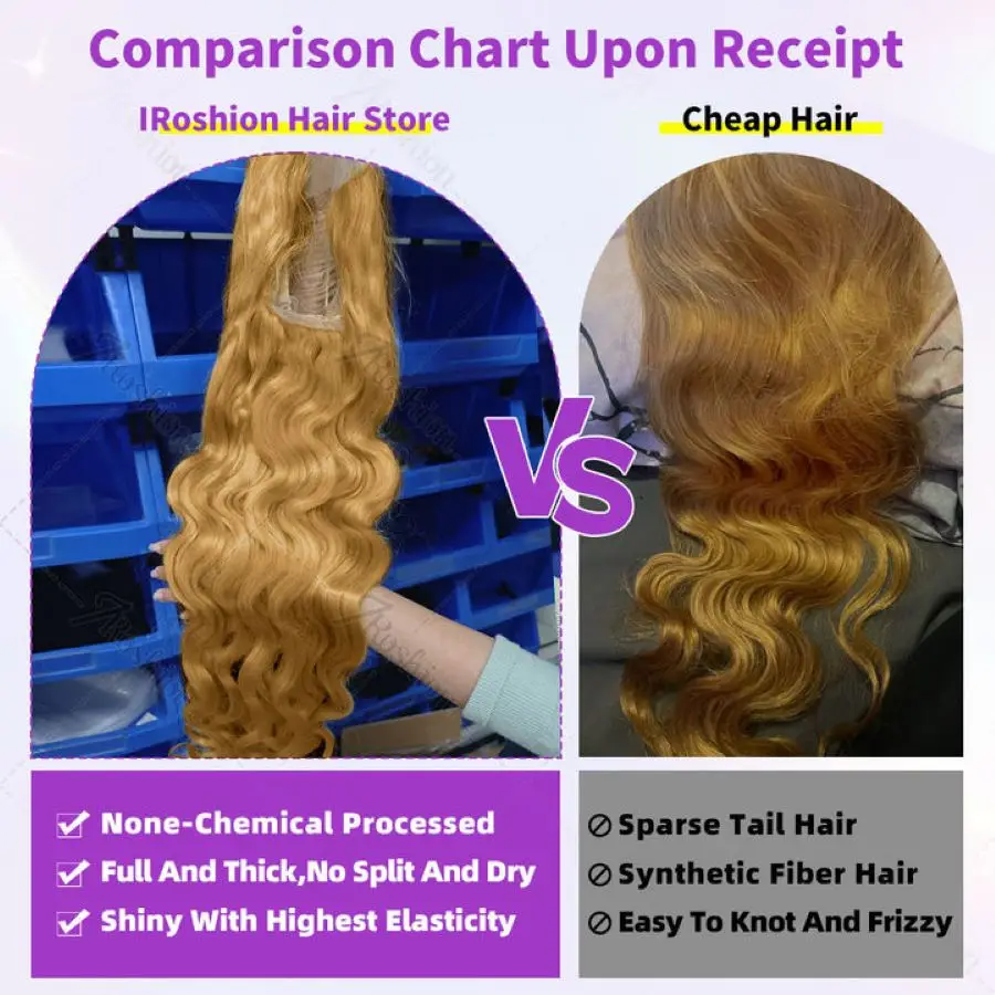 Brazilian #27 Honey Blonde 30 34 Inch Body Wave 13x4 Lace Front Human Hair Wig 13x6 HD Transparent Lace Frontal Wigs 200 Density