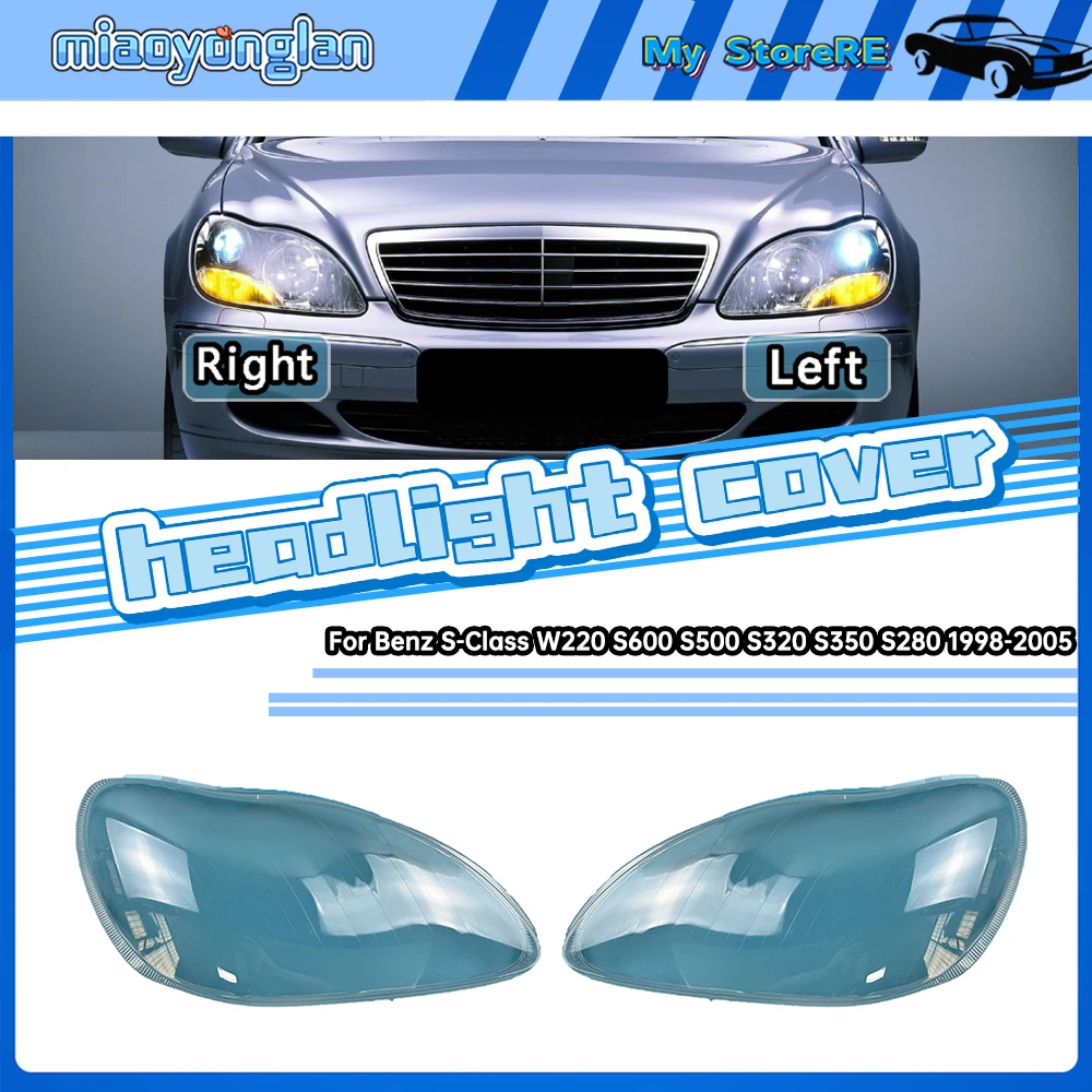 

For Mercedes-Benz S-Class W220 S600 S500 S320 S350 S280 1998-2005 Car Headlight Headlamp Clear Lens Auto Shell Cover