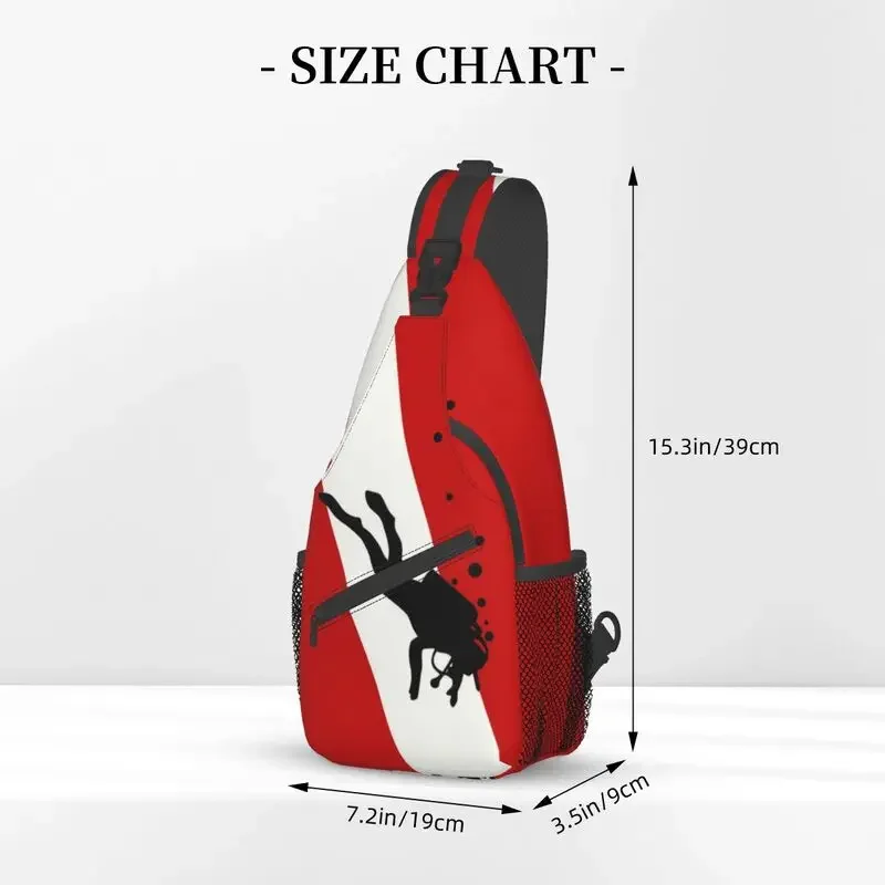 Scuba Dive Flag Bubble Sling Crossbody Backpack Men Custom Diving Diver Shoulder Chest Bag for Travel Hiking Daypack