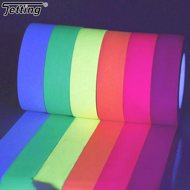 1Pc DIY Fluorescent UV Cotton Tape Night Self-Adhesive Glow In The Dark Luminous Tape For Party Floors Stages