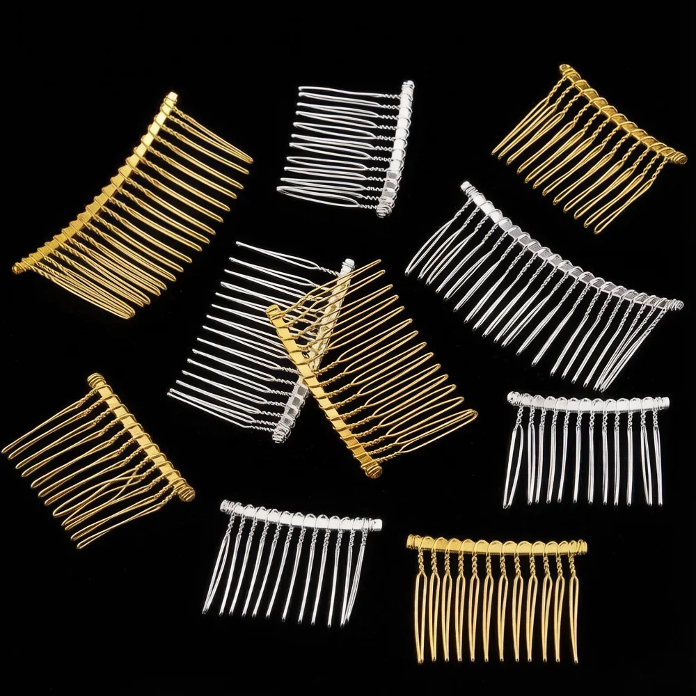10Pcs/lot Silver Metal Hair Accessories Base 12/15/20 Teeth for Diy Handmade Wedding Hair Combs Bridal Hair Combs Jewelry Making
