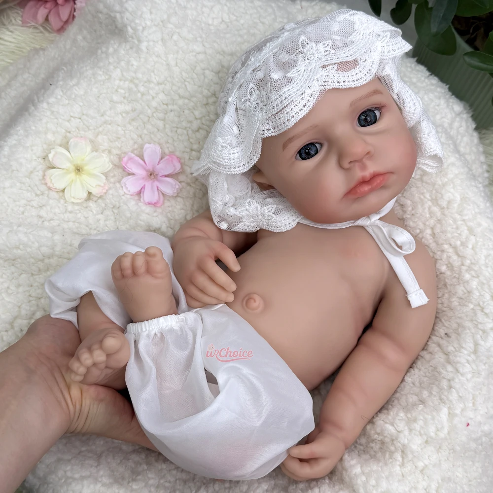 46cmシリコンベビーガールルルフルソリッドシリコンリボーンドール塗装済み3Dスキンウェイトドールクリスマスプレゼント子供のおもちゃ