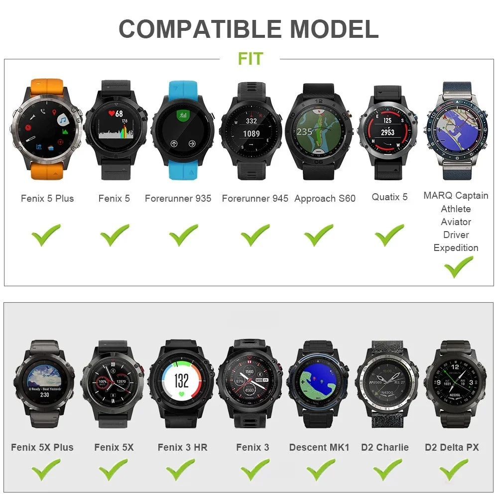 غريزة 2X هوك حلقة النايلون حزام حزام الساعات ل Garmin Fenix 6X 6 Pro 5X 5 7X 7 Epix 2 935 945 الأساور 26 22 مللي متر سوار ساعة