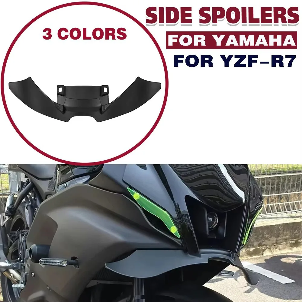 For YAMAHA R7 YZFR7 2022-2026 Motorcycle Beak Winglet Downforce Naked ABS Frontal Spoilers Front Lower Lip Spoiler Fixed Wing