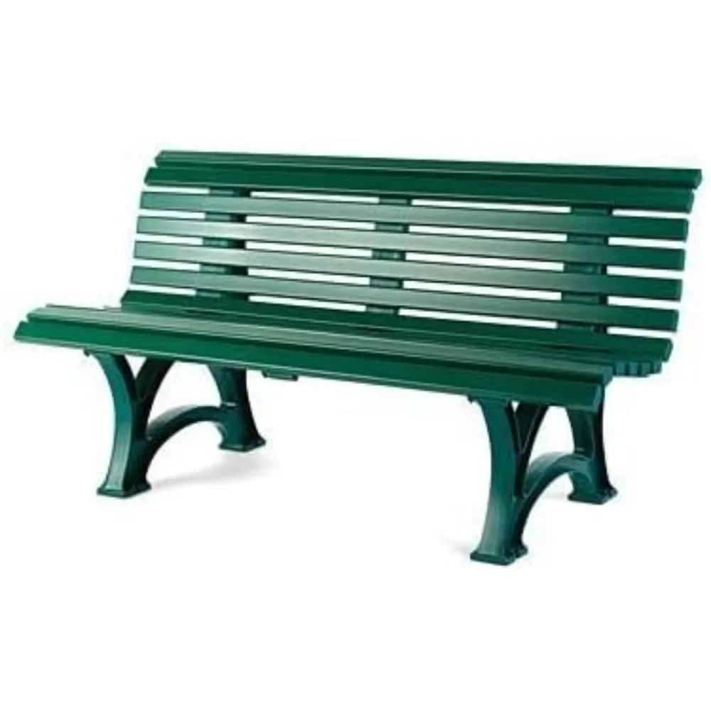 

Outdoor Bench | 3-Seat | Garden Patio Porch Park Deck | Steel and Resin