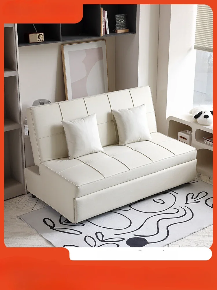 

Cream wind technology cloth folding sofa, small bedroom, study, balcony, multi-functional armless sofa, bed dual-purpose