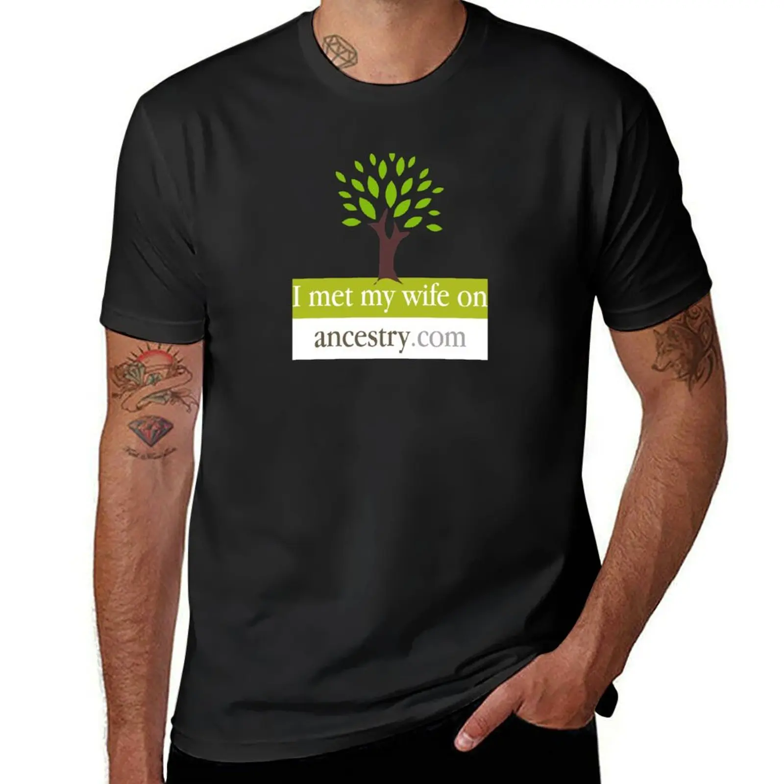 

I Met My Wife On Ancestry.com T-Shirt essential t shirt football t shirt t shirts for men cotton
