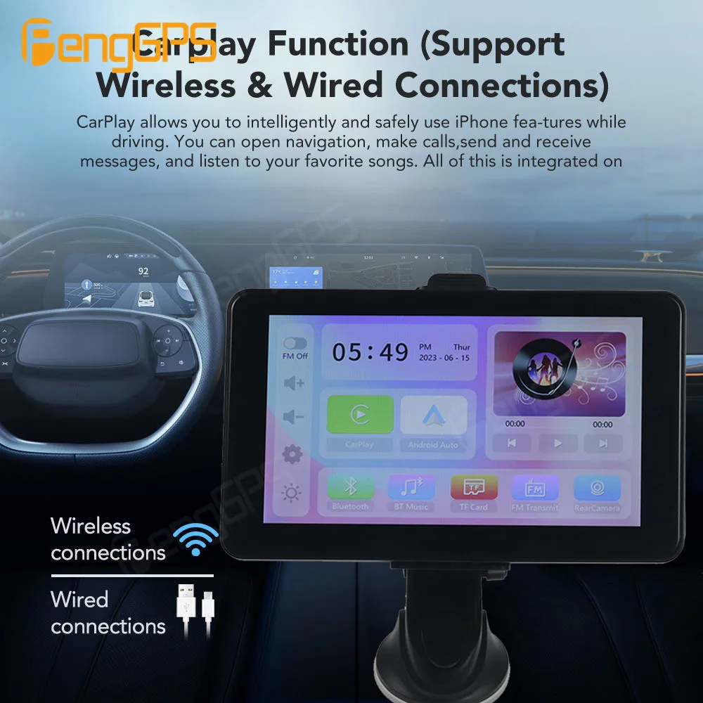 Universal 1 din Car Radio Stereo Android Carplay Auto Navigation 7