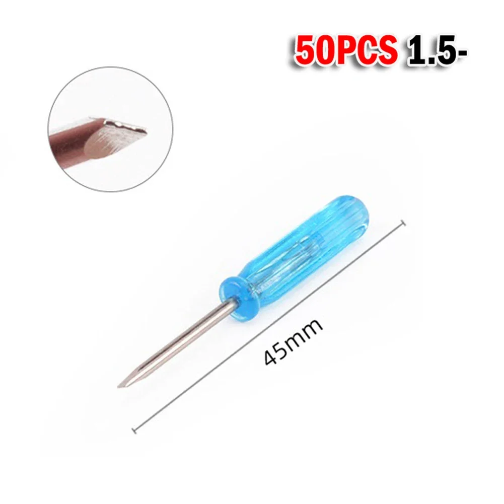 High Quality Simple And Convenient Mini Screwdrivers 50Pcs 45mm / 1.77Inch Blue/Silver Mini Screwdrivers Plastic