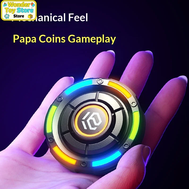 ของเล่นหมุนโลหะ Yijue Traveler พร้อมไฟ LED แบบกดเลื่อน ใช้คลายเครียด เหมาะสำหรับผู้ใหญ่ เด็ก ใช้ในออฟฟิศ บ้าน หรือใช้ในชีวิตประจำวัน