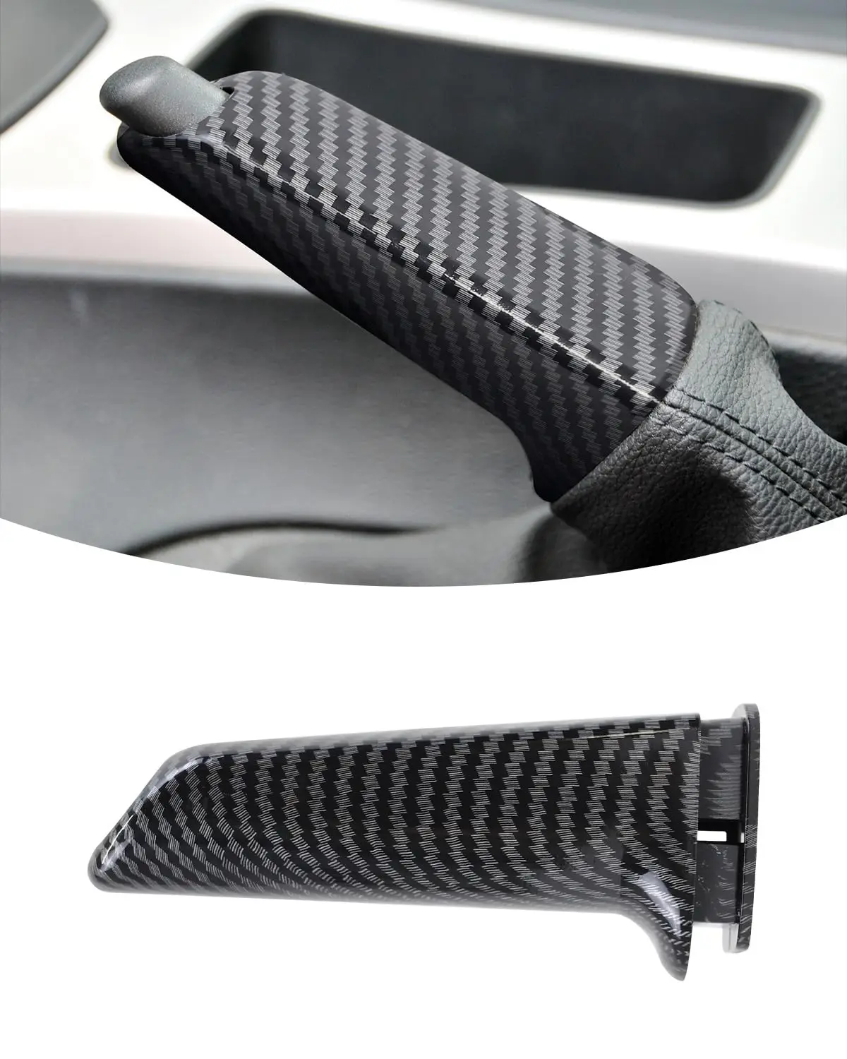 F30 Car Carbon Fiber Look Handbrake Brake Handle Cover For BMW Universal E46 E90 E92 E60 E61 F20 F30 F22 Series