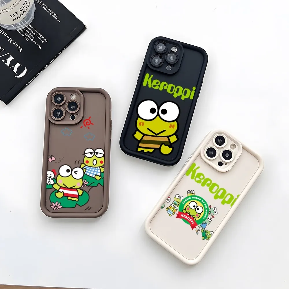 K-KeroppiS Cute Phone Case Soft Silicone For IPhone 15 14 13 12 Mini 11 Pro Max X 7 8 Plus Camera Lens Protection Cover