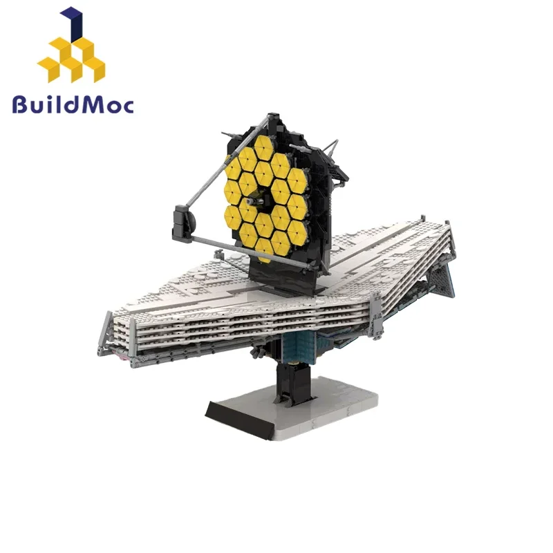 BuildMoc American Webb Space Telescope Building Blocks Kit Large Size Hubble Cosmic Exploration Instrument Bricks Kid Toys Gifts