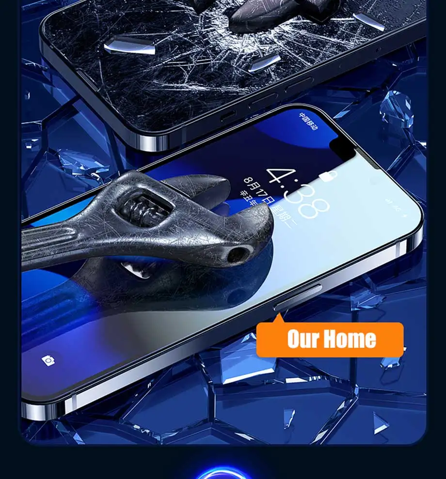 4PCS Tempered Glass for iPhone 11 12 13 14 15 16 Pro Max XR X XS Screen Protector on for iPhone 12 13 Mini 7 8 6 Plus SE Glass