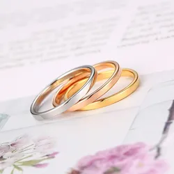 2mm Thin Stackable Ring Stainless Steel Plain Band Knuckle Midi Ring for Women Girl Size 3-10