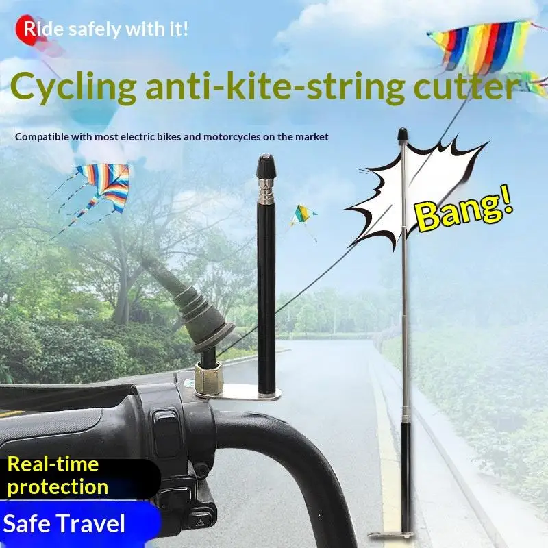 Adjustable Portable Motorcycle Flagpole Handlebar Holder Easy Install Anti-Shake for Road Folding Cycle Off-Road Biking