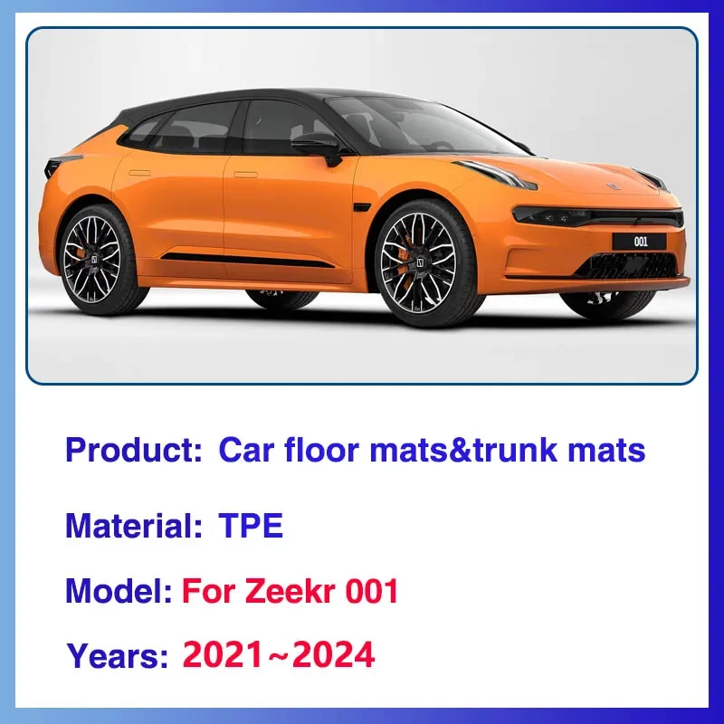 For Zeekr 001 2021 2022 2023 2024 Car Floor Mats Waterproof Dirt-resistant Mud Carpet LHD Foot Pad Leather Cushion Accessories