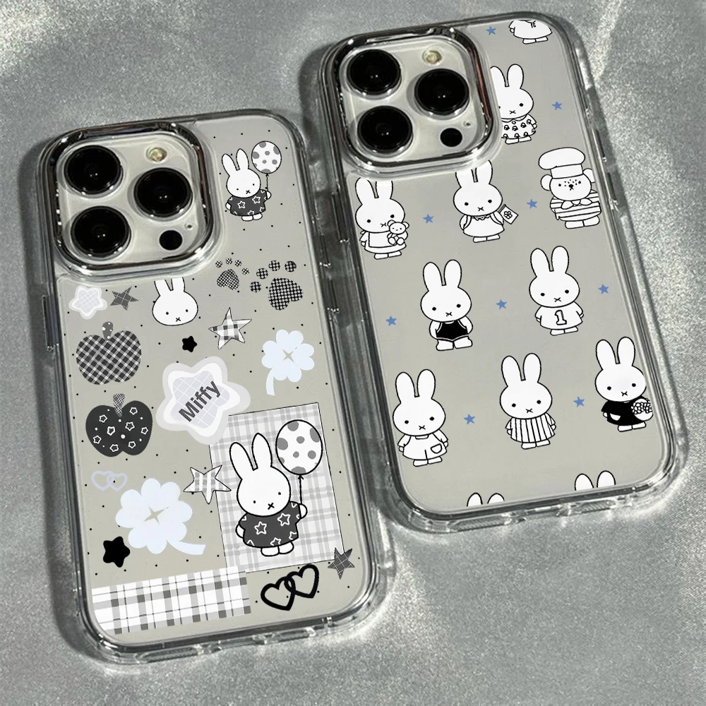 Чехол White Rabbit M-Miffany для iPhone 17 Air 16 16e 15 14 13 12 11 Pro Max X Xs XR 8 Plus, роскошный прозрачный чехол