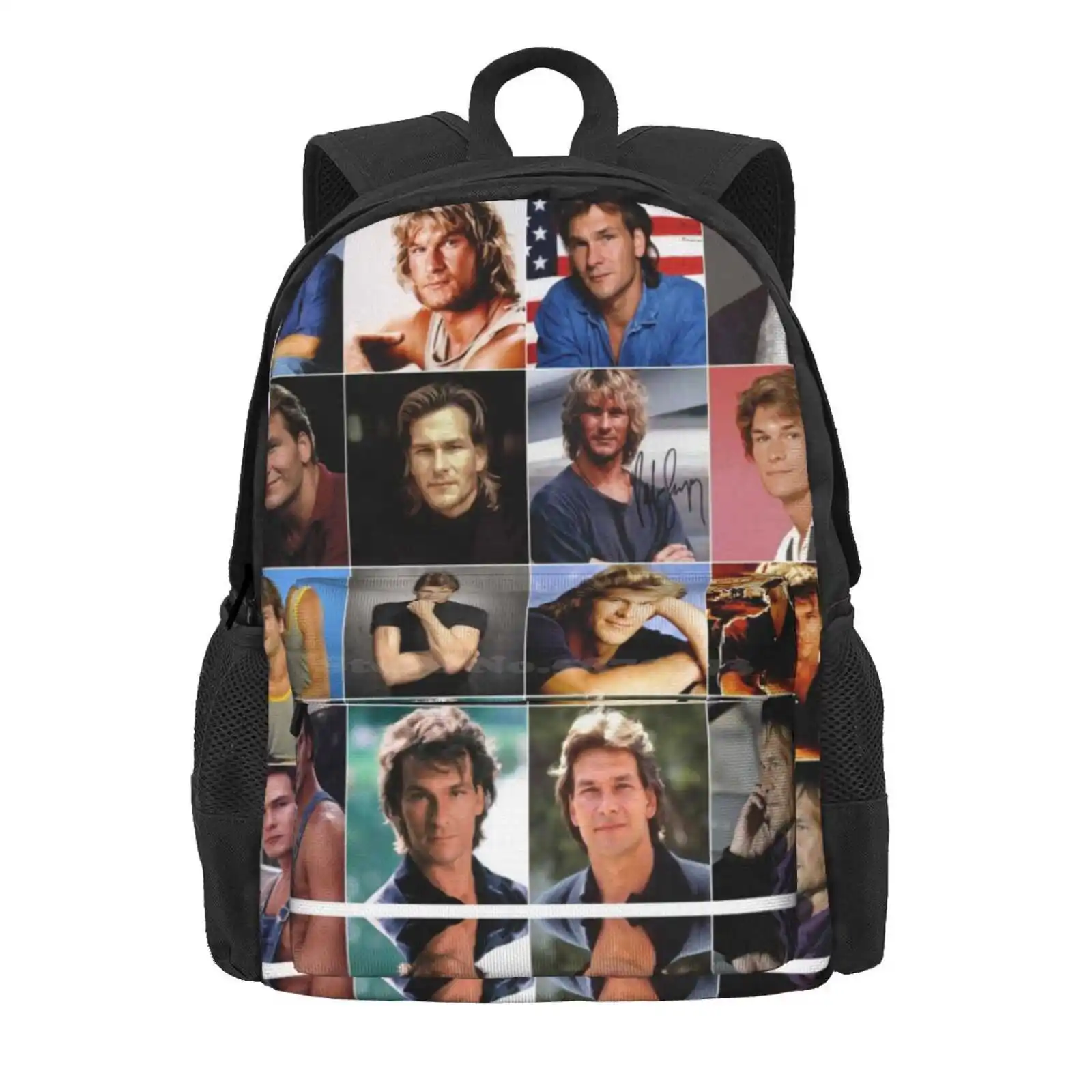 Patrick Swayze Photo Collage Hot Sale Schoolbag Backpack Fashion Bags Collages Edit Patrick Swayze Collage Patrick Swayze Photo