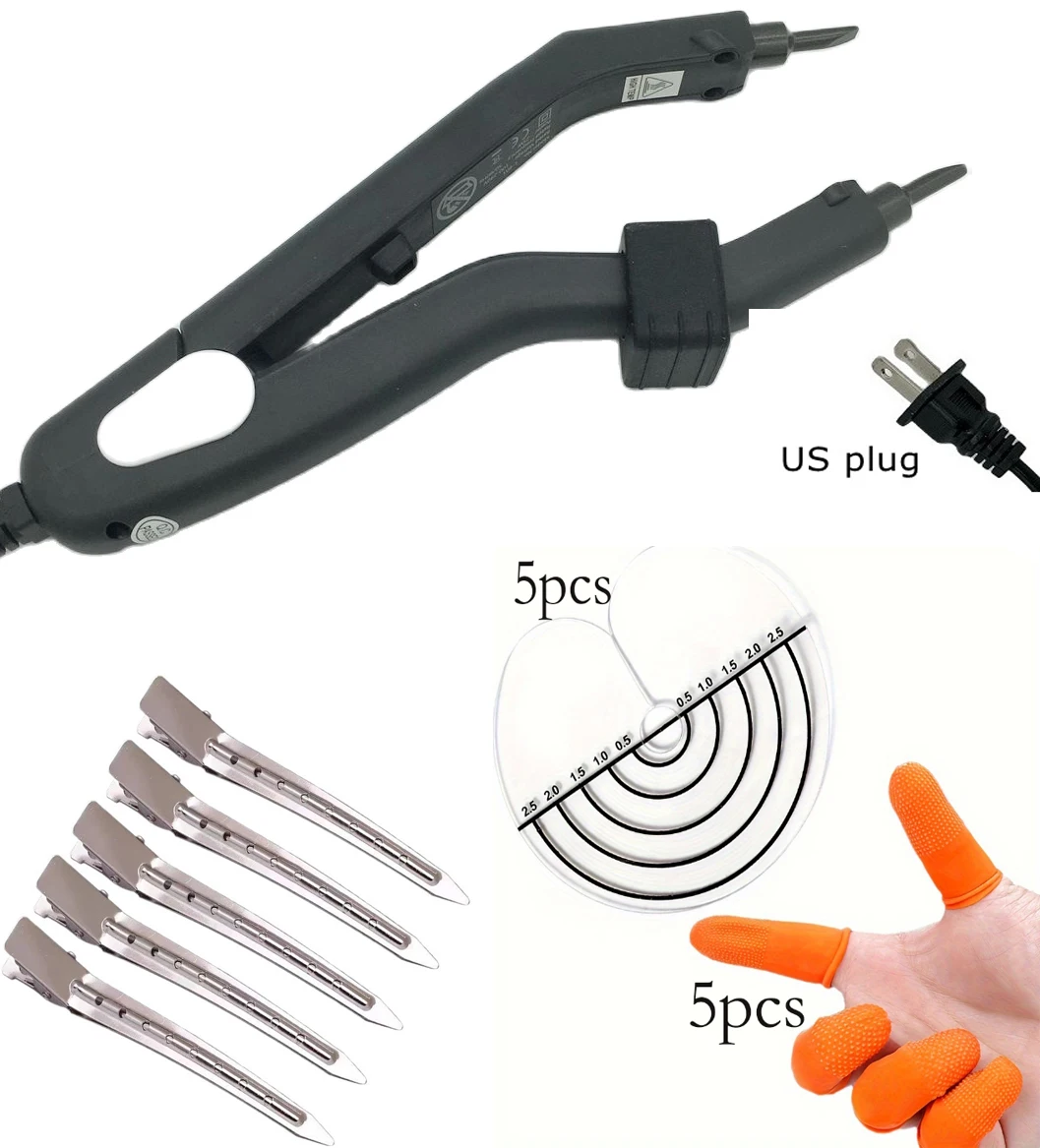 블랙 히트 헤어 커넥터 키트 200도 L-619 온도 조절 가능 열 아이론 빠른 가열 아이론