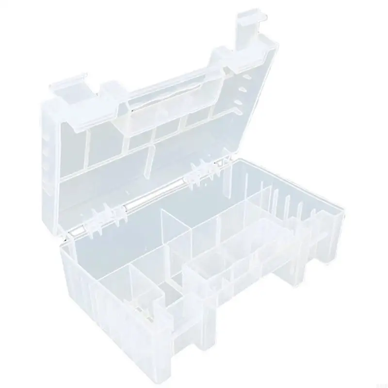 83CE Clear PP PP Picty Storage Box Battery Carrying Case Contenitore con coperchio