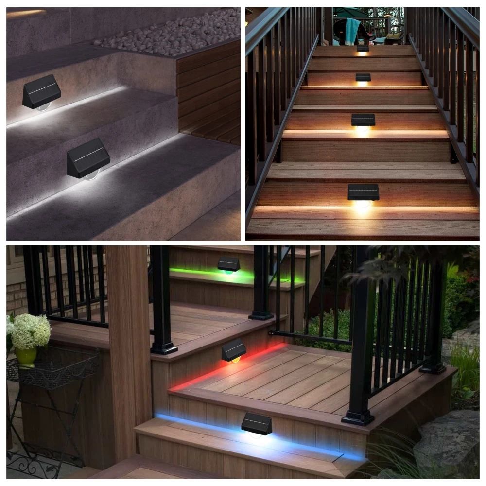 LED Solar Trapverlichting Hek Outdoor Waterdichte Solar Step Lights IP65 voor Muur Achtertuin Veranda Dek Tuin Patio Decor