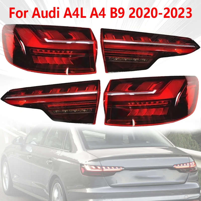 For Audi A4L A4 B9 2020 2021 2022 2023 Auto Accessories Tail Light Assembly Turn Light Brake Warning Light Rear Bumper Light