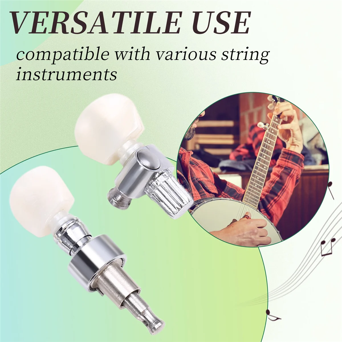 Accesorios de perilla de cuerda para instrumento de guitarra N18R, afinador de banjo, teclas de afinación, sintonizador de botón de cuerda Turtledove, A