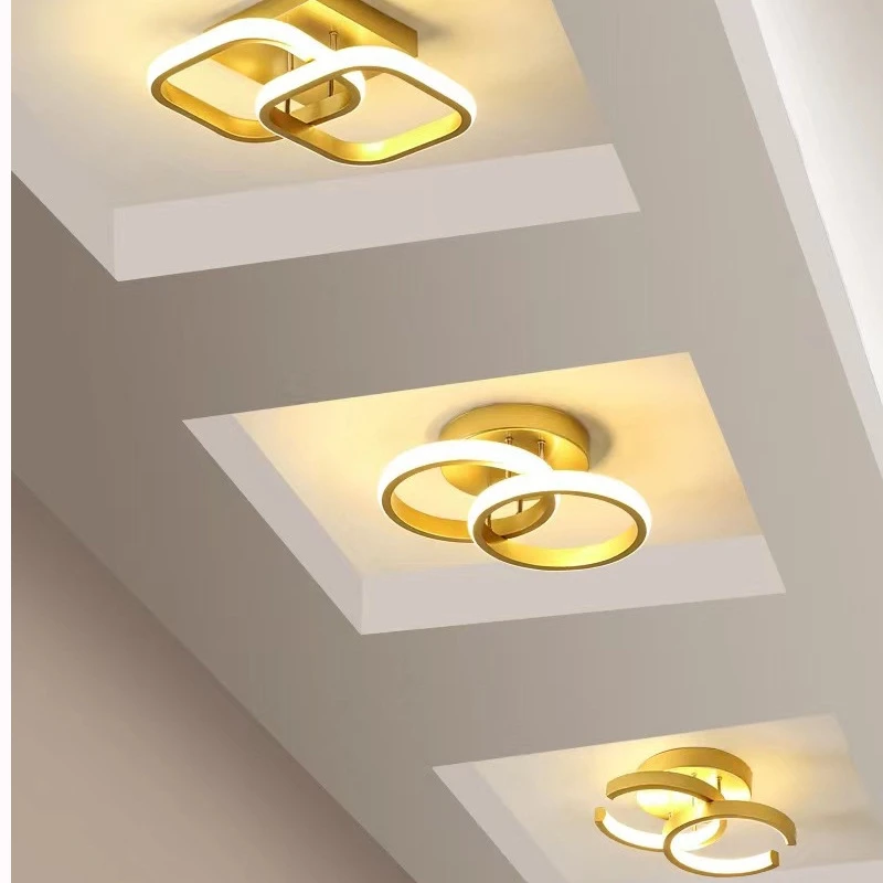 Modern Nordic LED Ceiling Light Gold Home Loft Deco Bedroom Corridor Balcony Bathroom Lamp Lighting Fixture Suspension Luminaire
