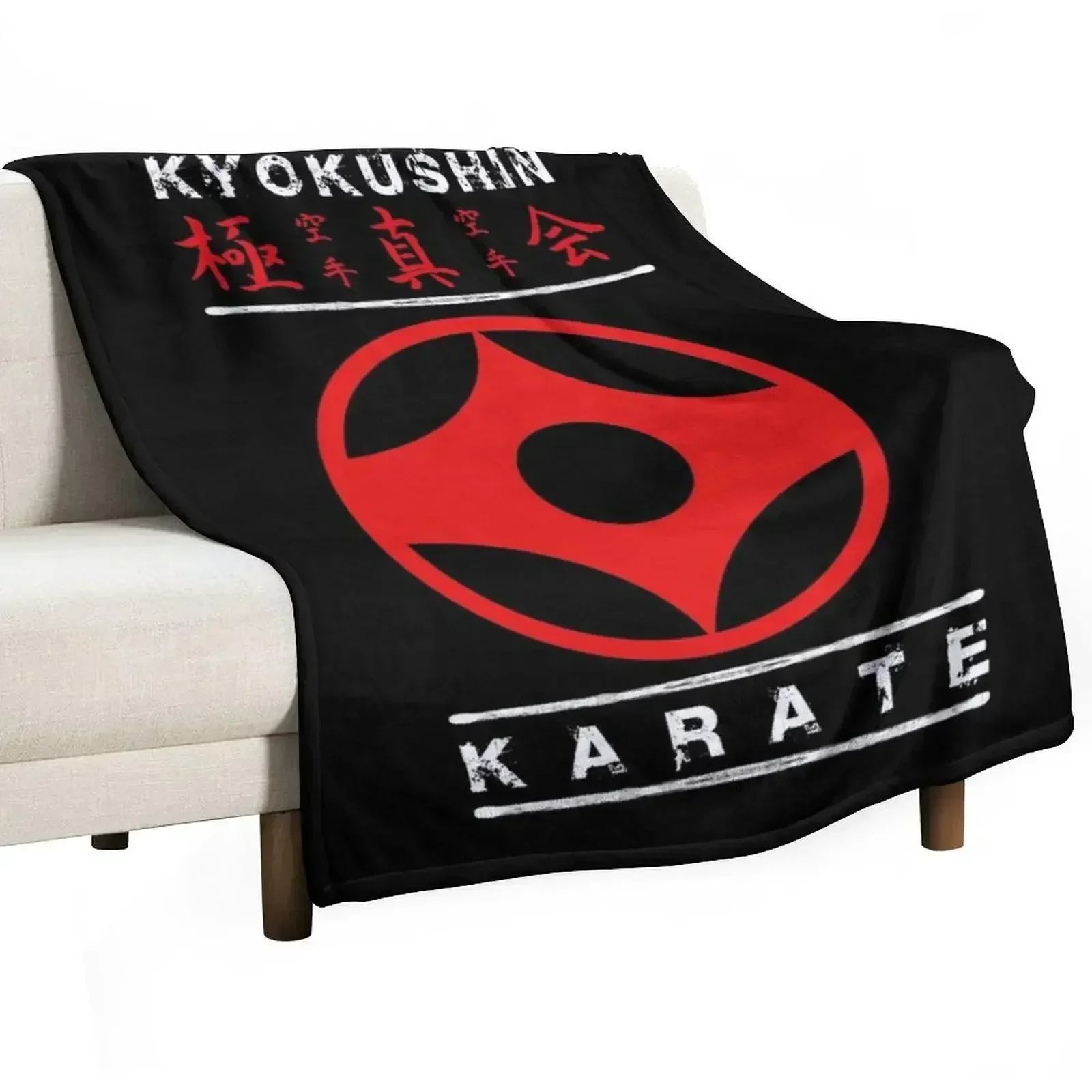 

Kyokushin Karate (white text) Throw Blanket Bed Shaggy Thin Blankets