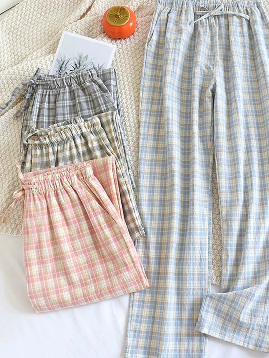 남성용 얇은 파자마 바지, 캐주얼 프린트 홈 팬츠, 용수철 및 가을 싱글 팬츠, 라지 사이즈, 2025 신상