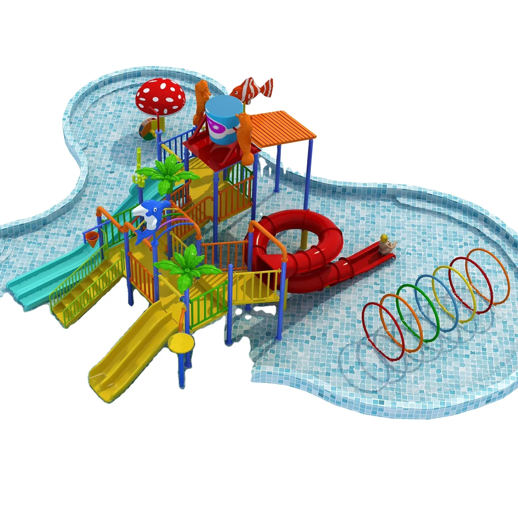 Commercial Outdoor Water Park Slide Fiberglass Material Safe Design Customizable Color & Size for Amusement Parks