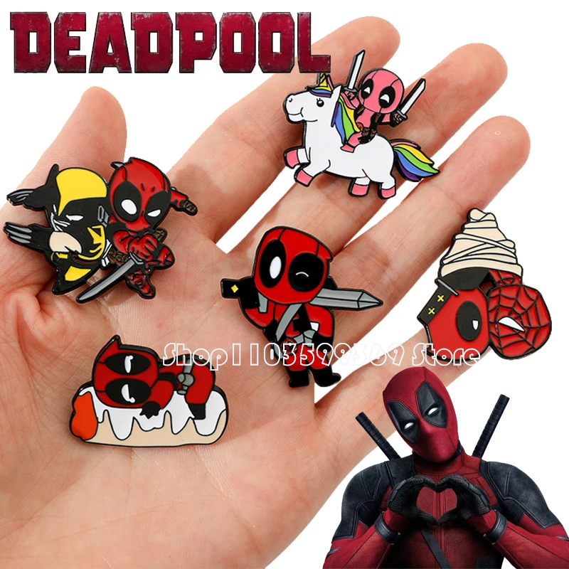 Cartoon Deadpool Brooch Cute and Personalized Deadpool Metal Brooch Decorative Drip Oil Alloy Badge Funny Accessories