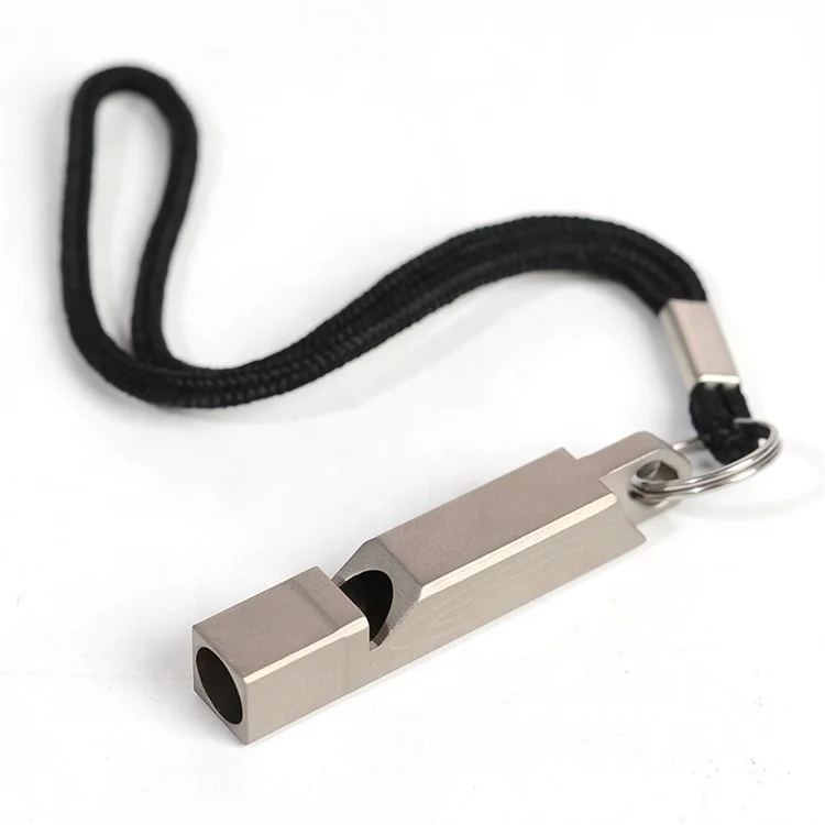 

LFEDC High Quality Keychain Square Tube Survival SOS Emergency Tool Titanium Gift Whistle With Gift Box for Boys Girls Women Men