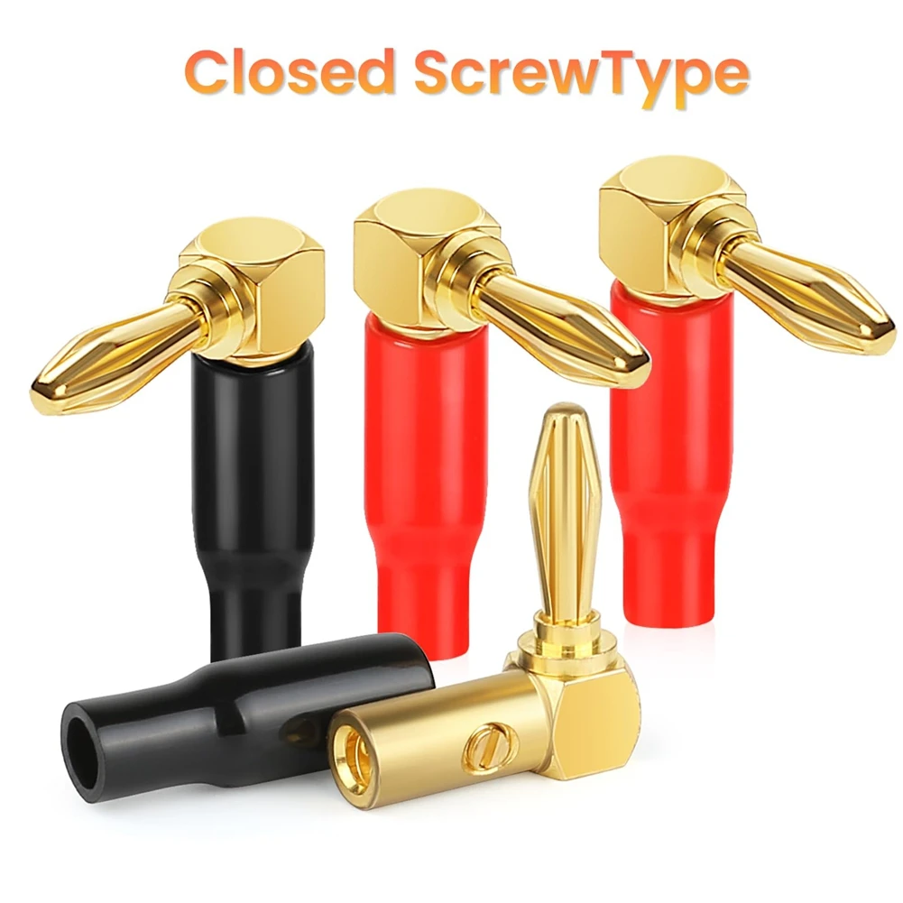 

T31C-Right Angle Banana Plugs 24 Pcs,90 Degree Banana Connector For Speaker Wire,Wall Plate,Home Theater,Audio/Video Receiver