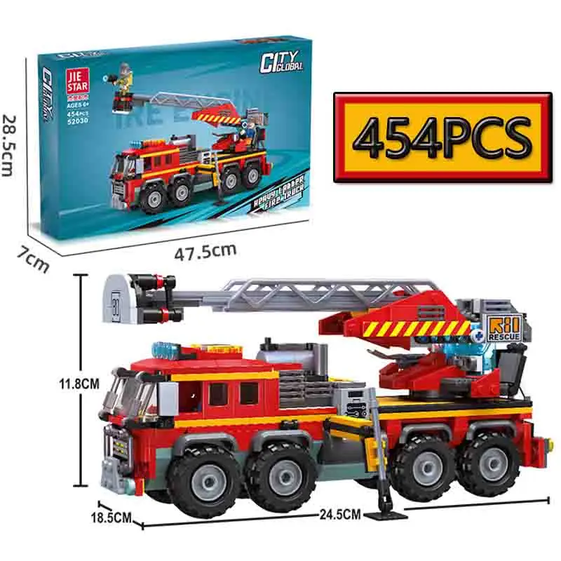 MOC Multiple Style Types of Cloud Ladders Fire Trucks Creative Building Block DIY Models Children's Puzzle Toys Birthday Gifts