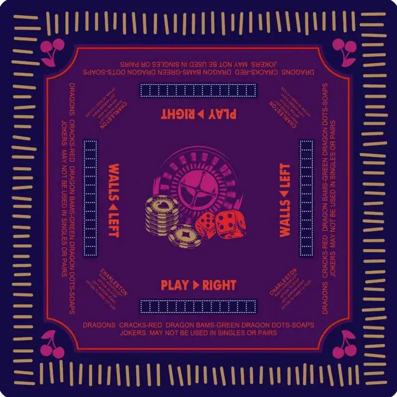 Blue Mahjong Table Mat Anti-Slip Noise Reduction for Card Game Table Playing Room Home Decor Mahjong Night Game Table