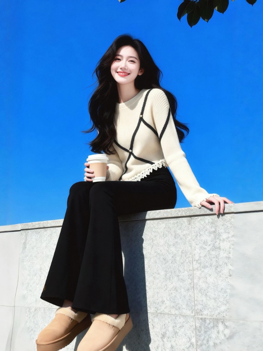 

Unique Knitted Sweater Gentle Sle round Ne Asymmetrical Slim Fit Spring 2026 Faionable Top Women's Long Sve Warmth