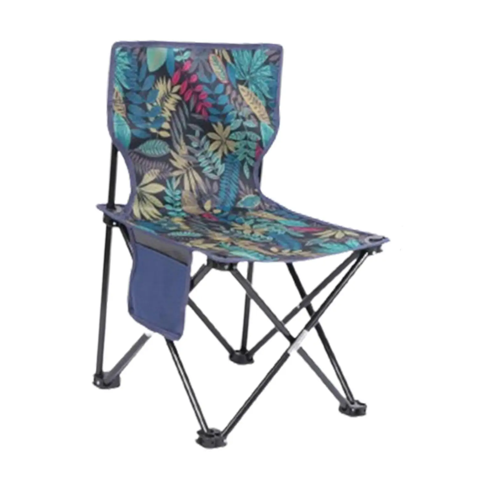 Camping Folding Chair Furniture Fishing Chair with Side Pocket Heavy Duty Beach Chair for Picnic Outdoor Garden Fishing Patio